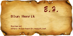 Blun Henrik névjegykártya